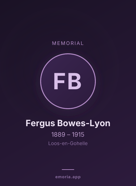 Memorial portrait of Fergus Bowes-Lyon