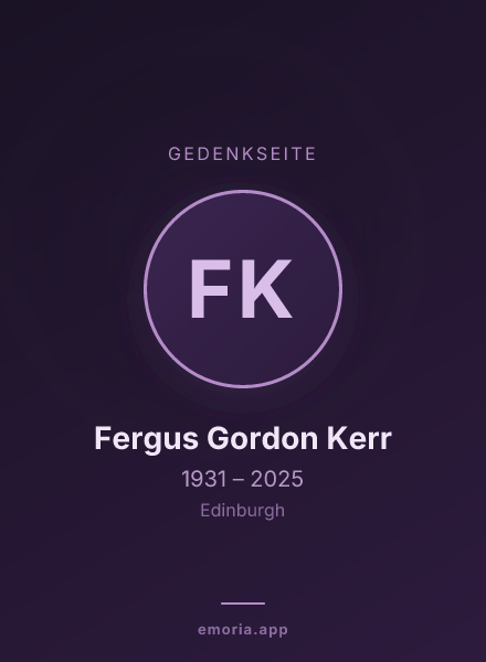 Gedenkportrait von Fergus Gordon Kerr