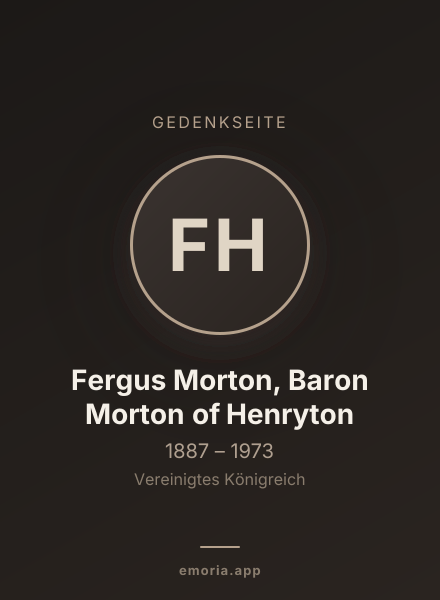 Gedenkportrait von Fergus Morton, Baron Morton of Henryton