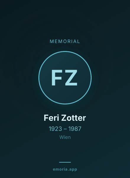 Memorial portrait of Feri Zotter
