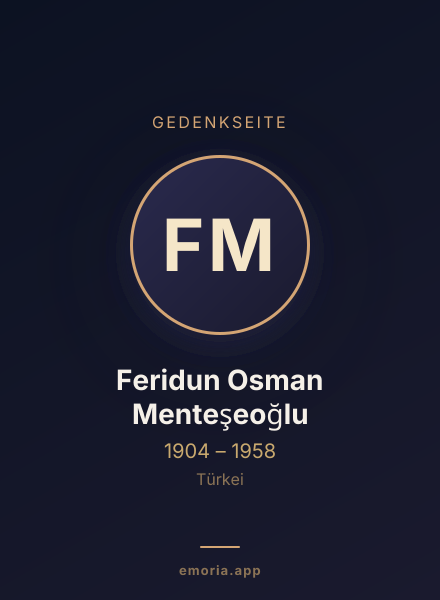 Gedenkportrait von Feridun Osman Menteşeoğlu