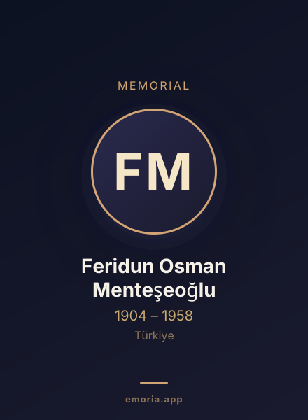 Memorial portrait of Feridun Osman Menteşeoğlu