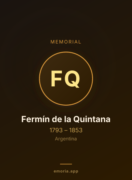 Memorial portrait of Fermín de la Quintana