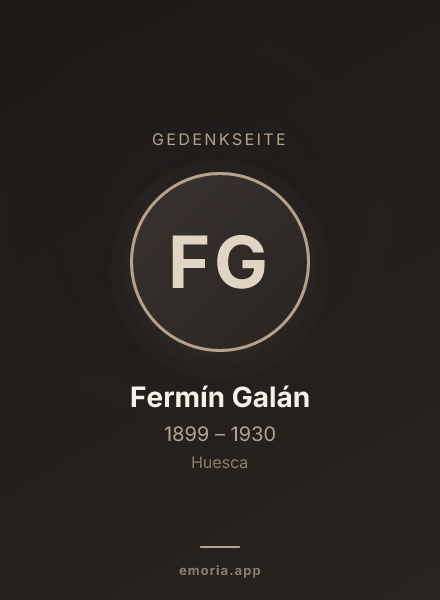 Gedenkportrait von Fermín Galán