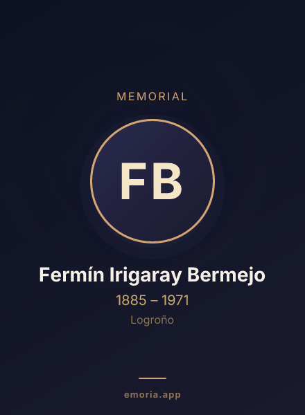 Memorial portrait of Fermín Irigaray Bermejo