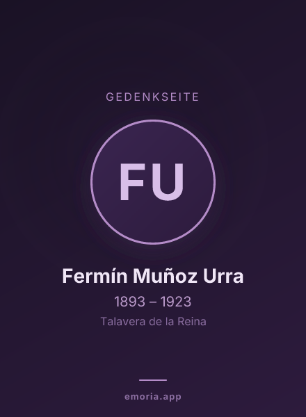 Gedenkportrait von Fermín Muñoz Urra