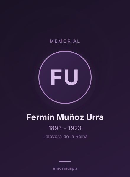 Memorial portrait of Fermín Muñoz Urra