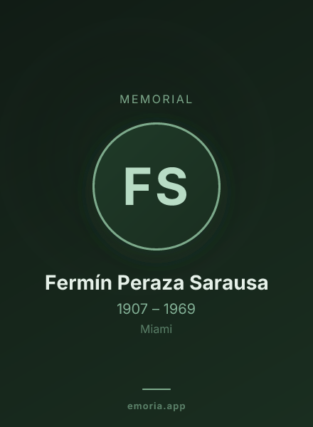 Memorial portrait of Fermín Peraza Sarausa