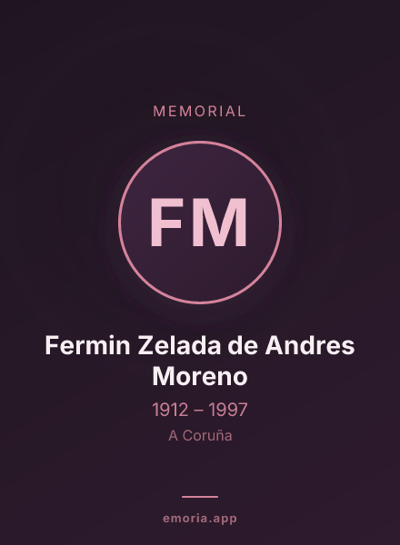 Memorial portrait of Fermin Zelada de Andres Moreno