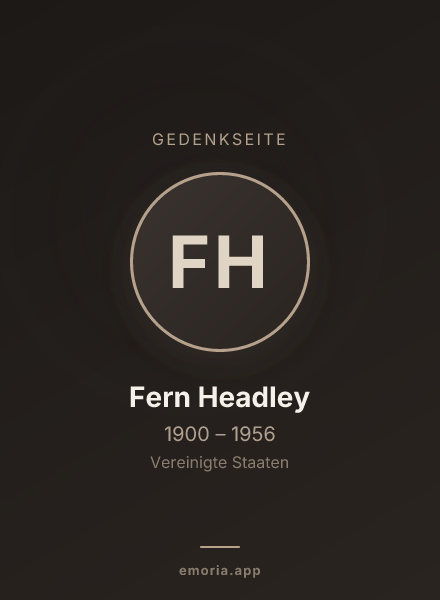 Gedenkportrait von Fern Headley
