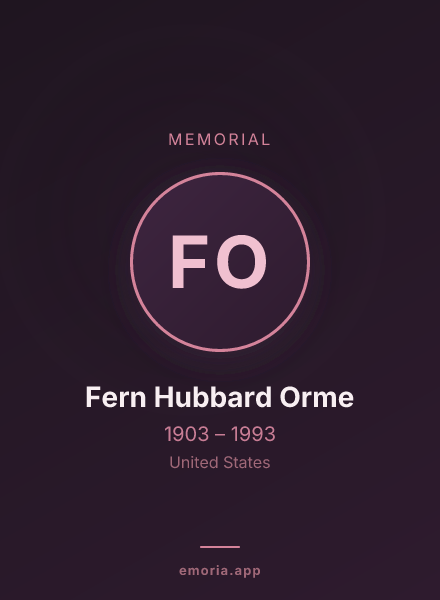 Memorial portrait of Fern Hubbard Orme