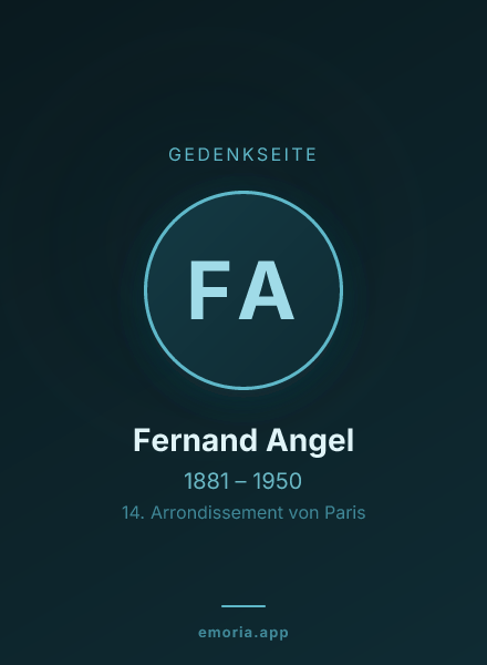 Gedenkportrait von Fernand Angel