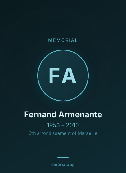 Memorial portrait of Fernand Armenante
