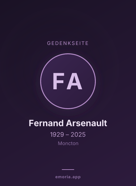 Gedenkportrait von Fernand Arsenault