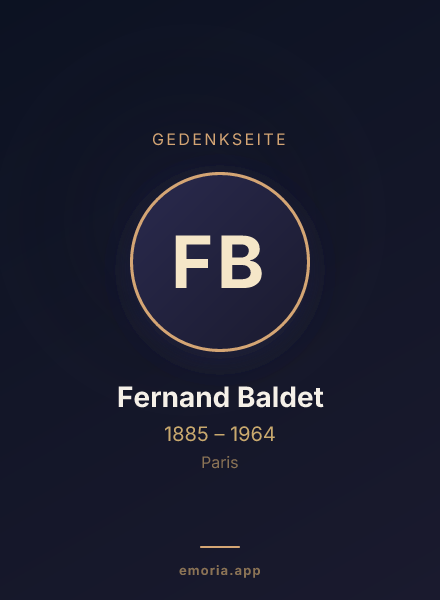 Gedenkportrait von Fernand Baldet