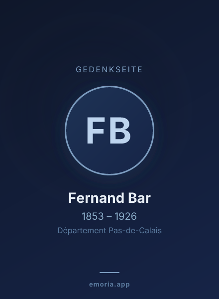 Gedenkportrait von Fernand Bar