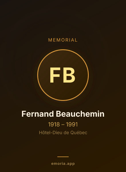 Memorial portrait of Fernand Beauchemin