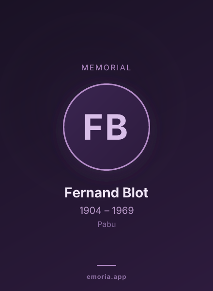 Memorial portrait of Fernand Blot