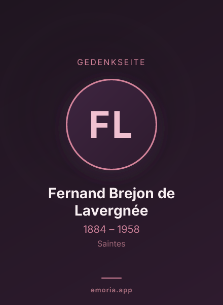 Gedenkportrait von Fernand Brejon de Lavergnée