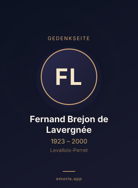 Gedenkportrait von Fernand Brejon de Lavergnée