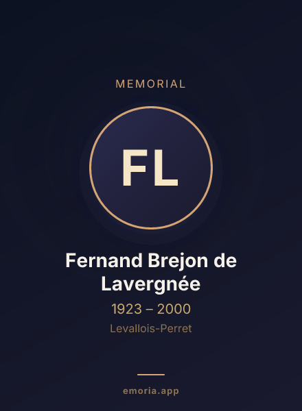 Memorial portrait of Fernand Brejon de Lavergnée