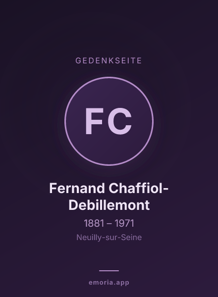 Gedenkportrait von Fernand Chaffiol-Debillemont