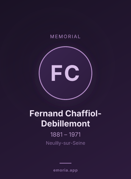 Memorial portrait of Fernand Chaffiol-Debillemont