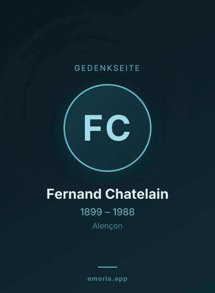 Gedenkportrait von Fernand Chatelain