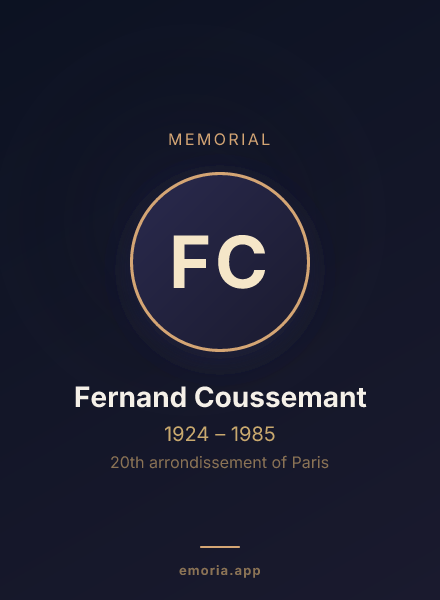 Memorial portrait of Fernand Coussemant