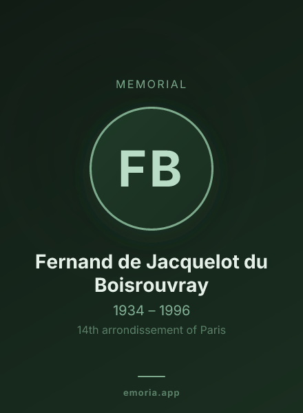Memorial portrait of Fernand de Jacquelot du Boisrouvray