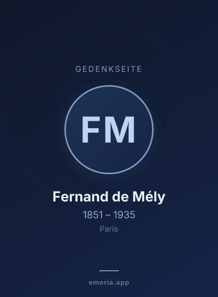 Gedenkportrait von Fernand de Mély