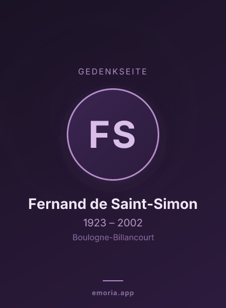 Gedenkportrait von Fernand de Saint-Simon