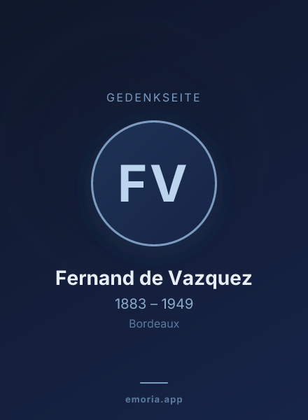 Gedenkportrait von Fernand de Vazquez