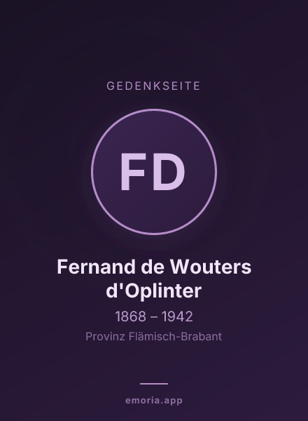 Gedenkportrait von Fernand de Wouters d'Oplinter