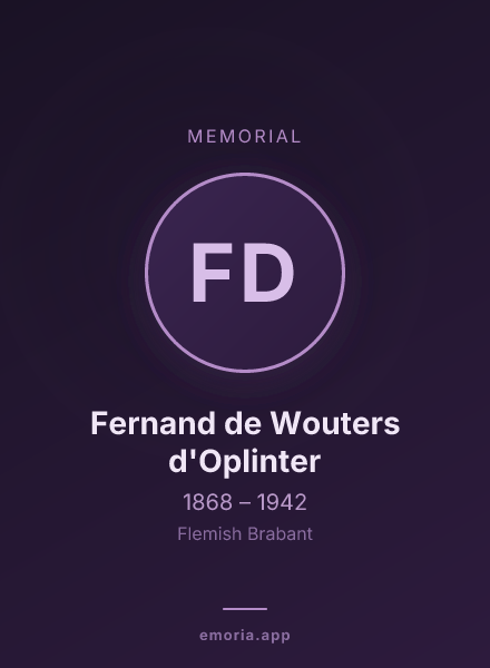 Memorial portrait of Fernand de Wouters d'Oplinter