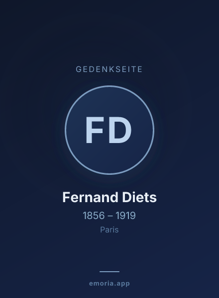 Gedenkportrait von Fernand Diets