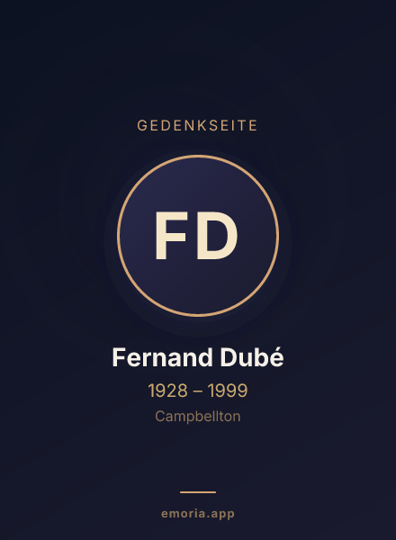 Gedenkportrait von Fernand Dubé