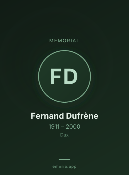 Memorial portrait of Fernand Dufrène