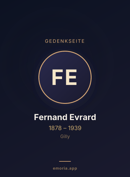Gedenkportrait von Fernand Evrard