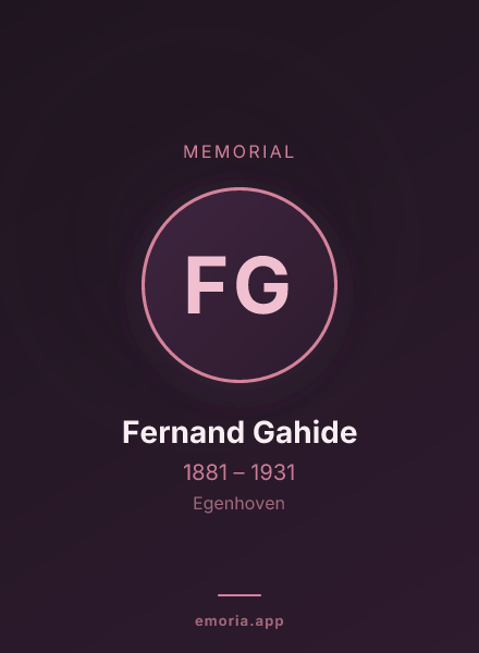 Memorial portrait of Fernand Gahide