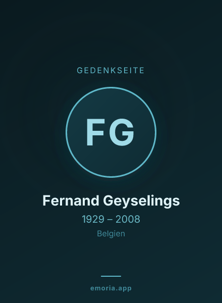 Gedenkportrait von Fernand Geyselings