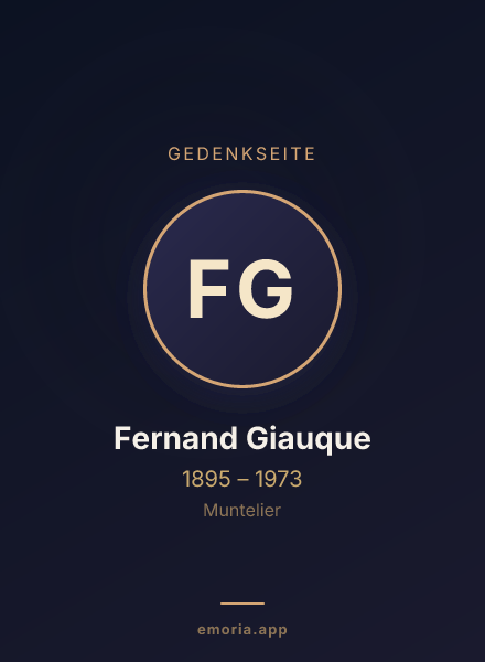 Gedenkportrait von Fernand Giauque