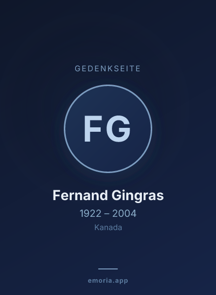 Gedenkportrait von Fernand Gingras