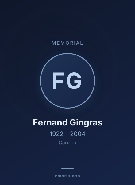 Memorial portrait of Fernand Gingras