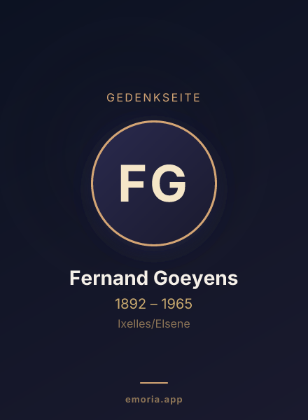 Gedenkportrait von Fernand Goeyens