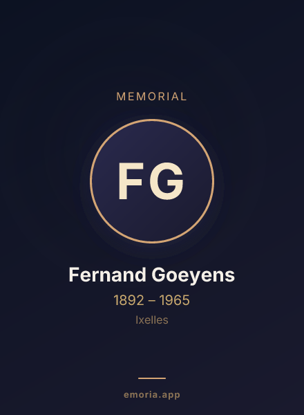 Memorial portrait of Fernand Goeyens
