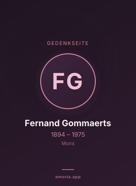 Gedenkportrait von Fernand Gommaerts