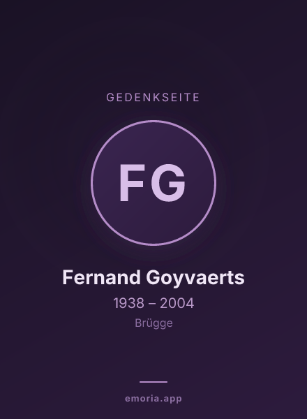 Gedenkportrait von Fernand Goyvaerts