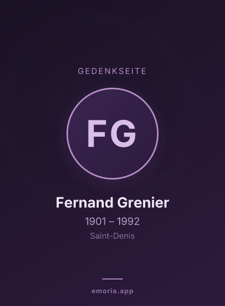 Gedenkportrait von Fernand Grenier