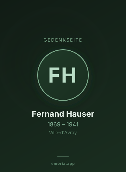 Gedenkportrait von Fernand Hauser